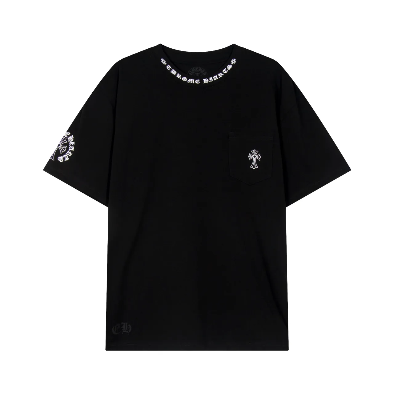 P150 Chrome Hearts Chrome Hearts Sanskrit Cross Armband Short Sleeve Size: SMLXL Color: Black